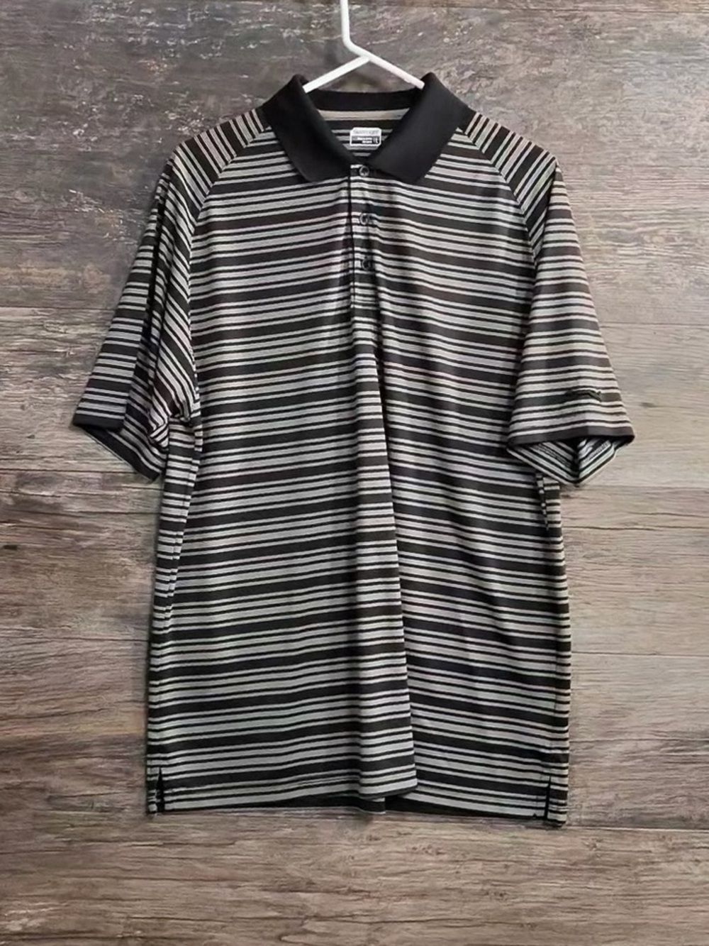 Slazenger Black and Gray Striped Polo Shirt